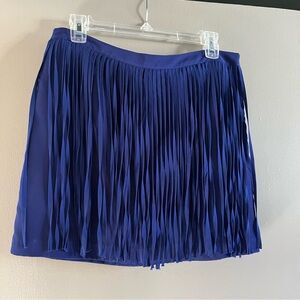 Zara Vibrant Blue Fringe Mini Skirt
